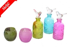 033 Dekorativne staklene flaše i svećnjaci